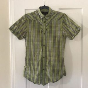 Ben Sherman short sleeve button up / lime plaid